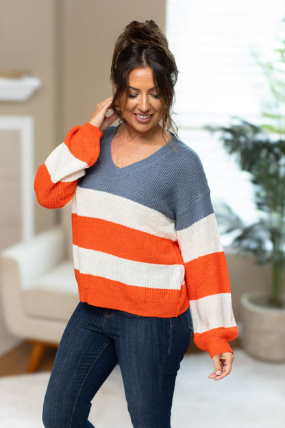 IN STOCK USA Colorblock Stripes Sweater