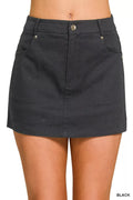 ZENANA COTTON TWILL LINED MINI SKIRTS SKIRT