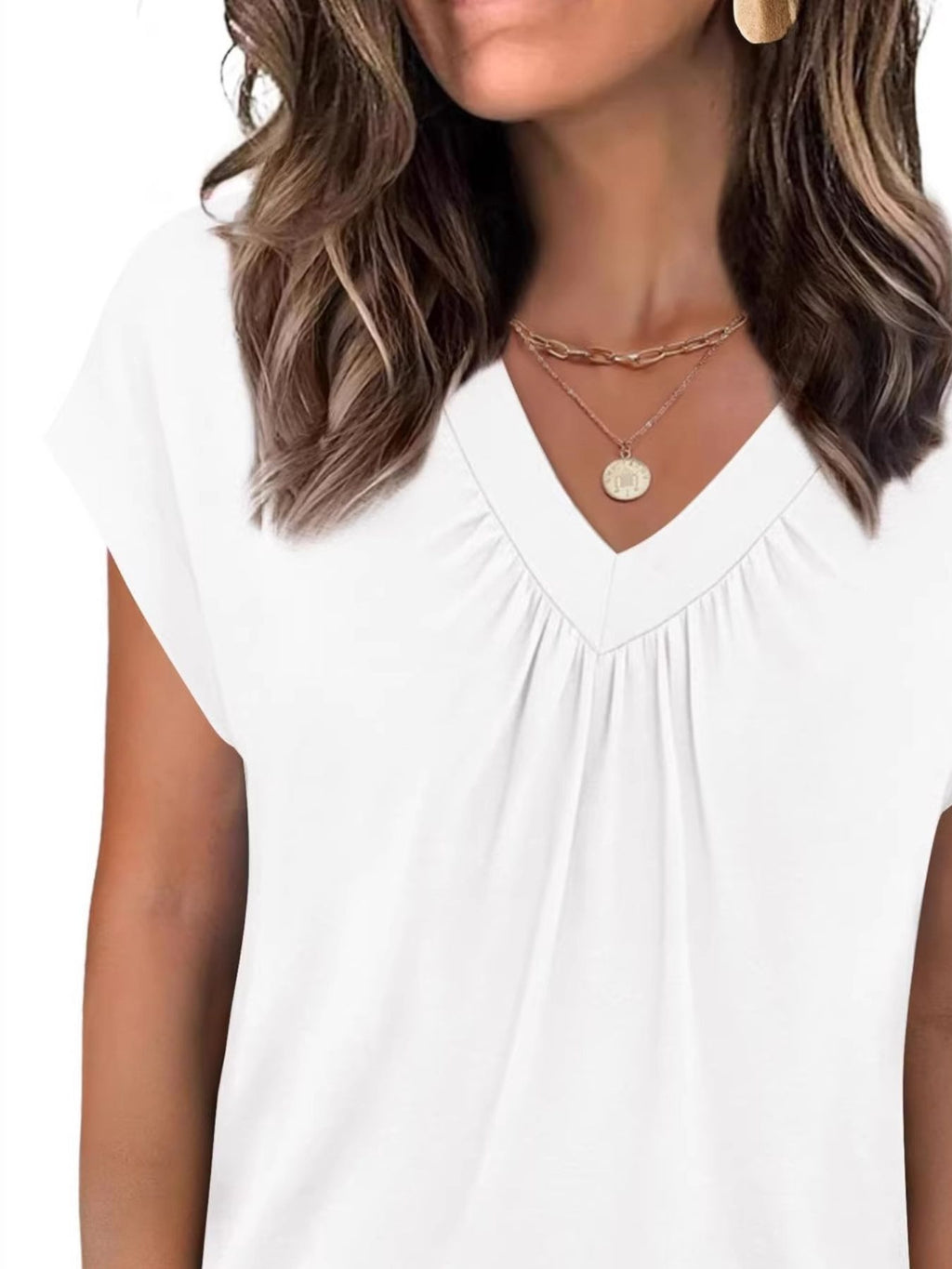 V-NECK RELAXED FIT T-SHIRT Tops