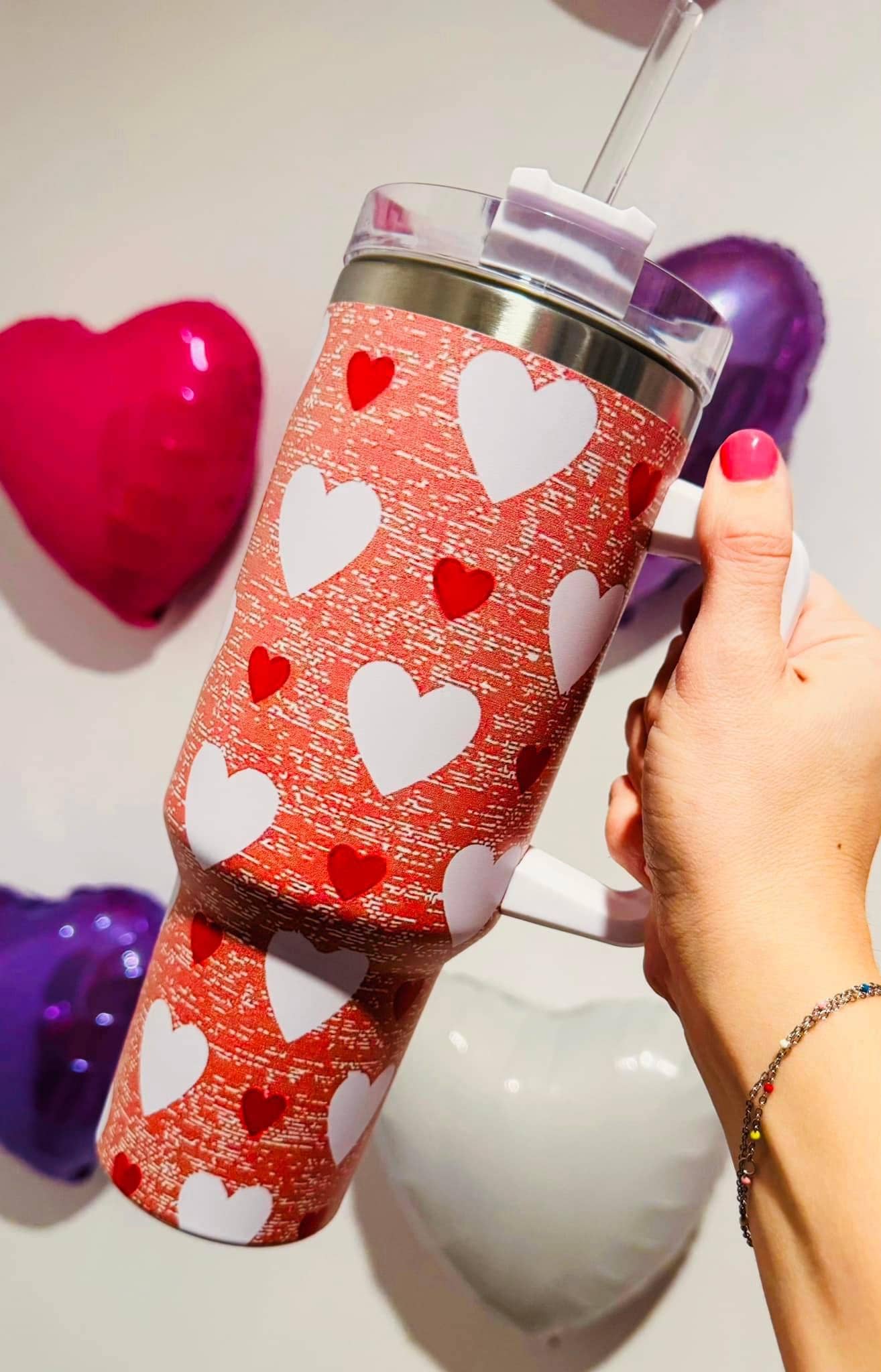 VALENTINE'S BIG HEART 40OZ TUMBLER