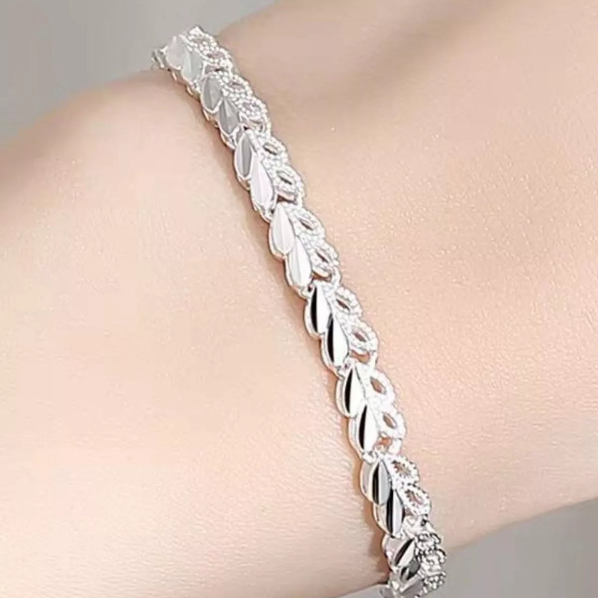 STERLING SILVER .925 HEART LINK BRACELET bracelet