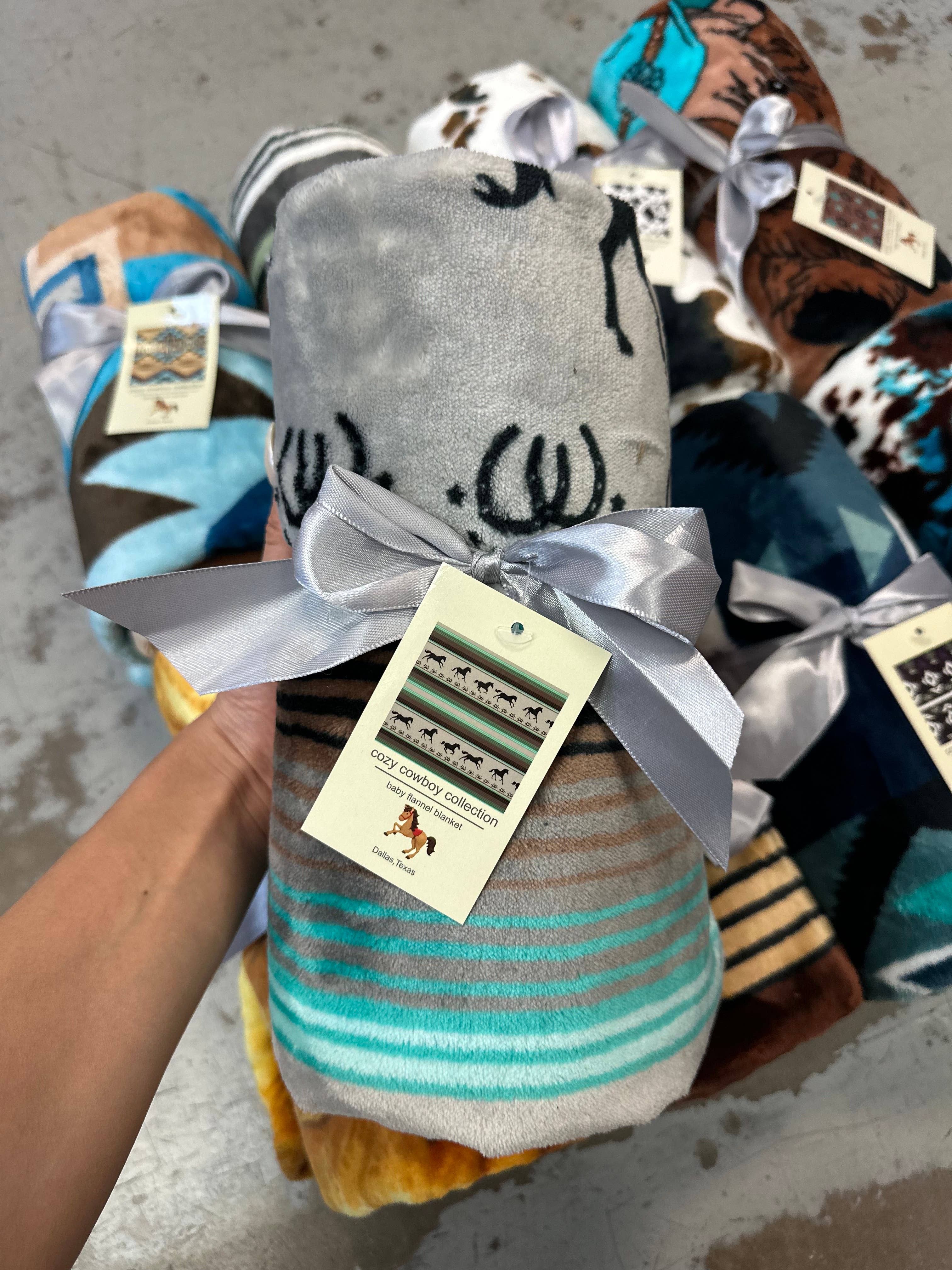 WESTERN COZY COWBOY BABY COLLECTION PLUSH BLANKET 30X40" Blanket