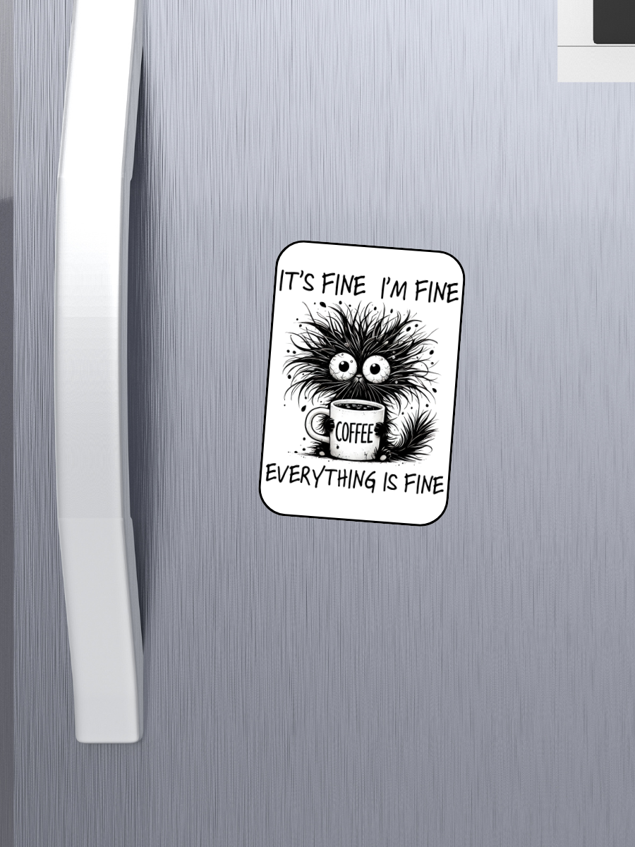 I'm fine cat Magnets