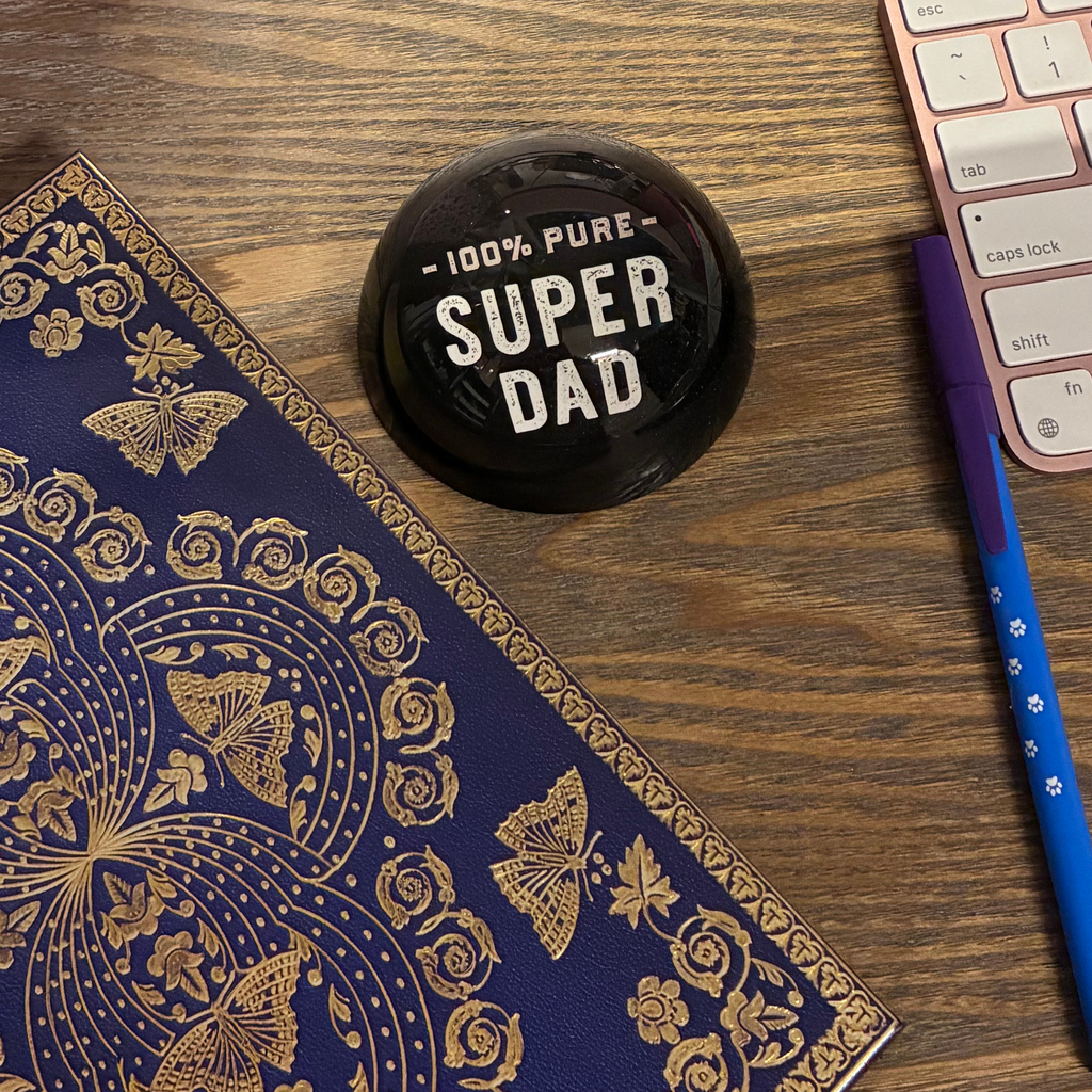100% Pure Super Dad Glass Dome Paperweight | In a Gift Box