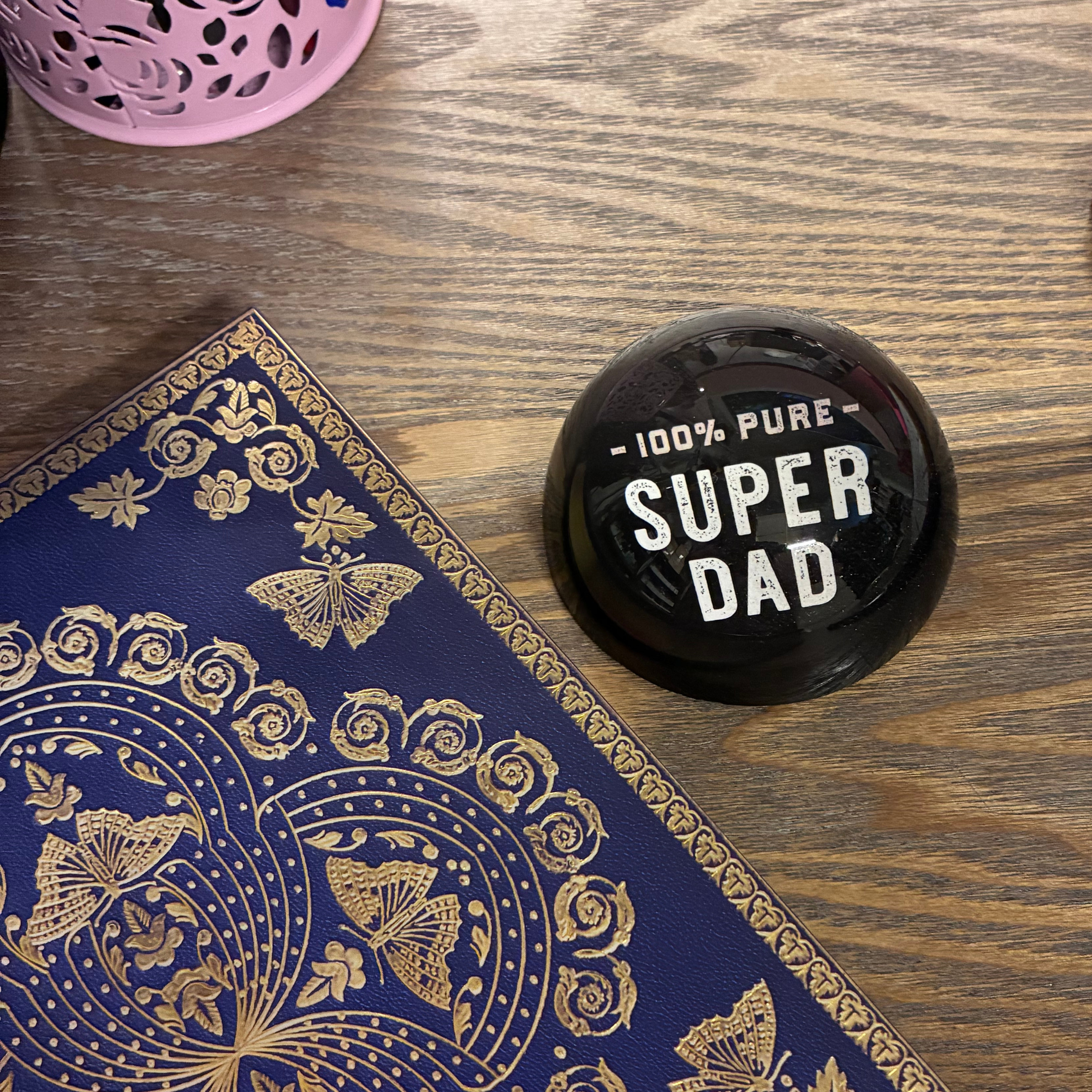 100% Pure Super Dad Glass Dome Paperweight | In a Gift Box