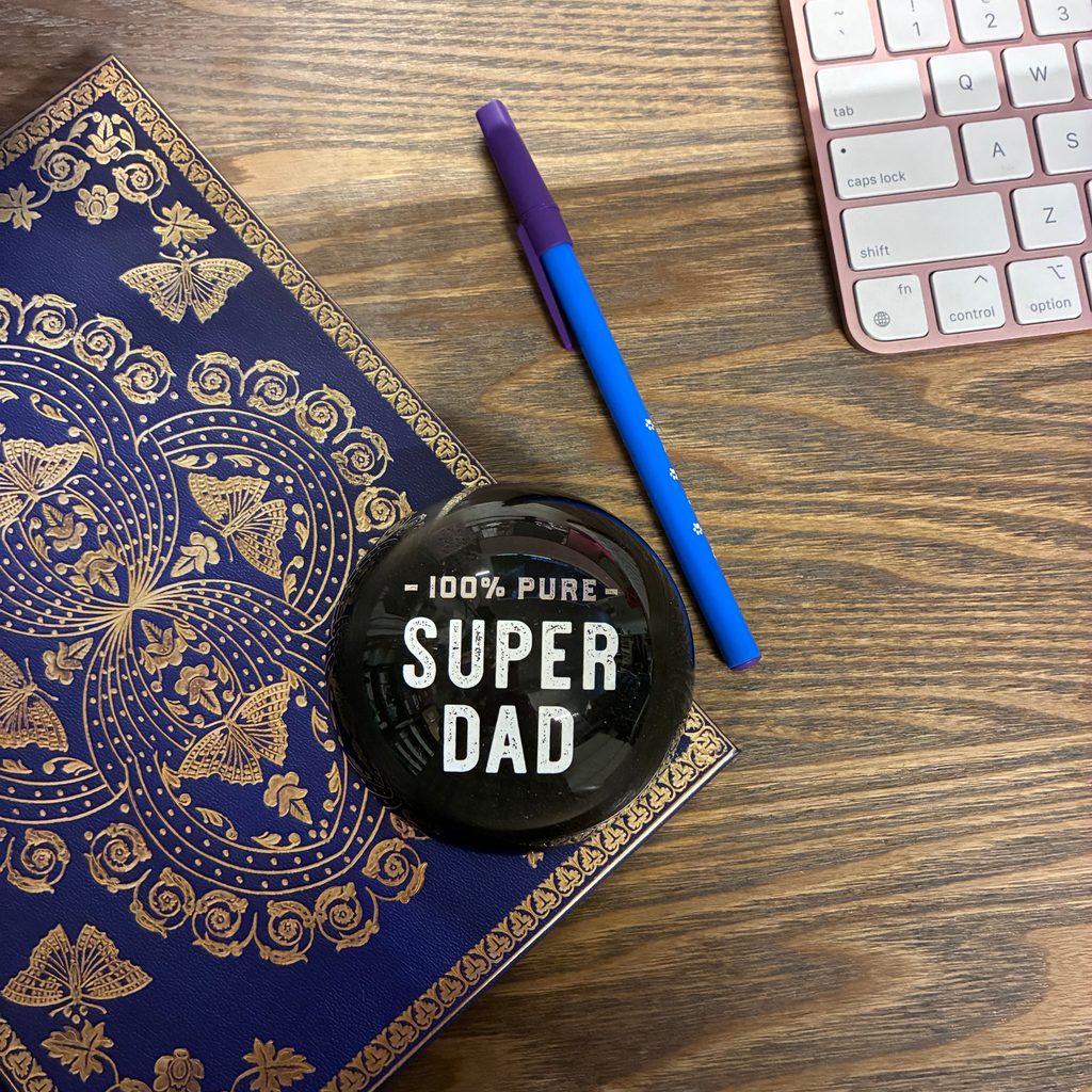 100% Pure Super Dad Glass Dome Paperweight | In a Gift Box