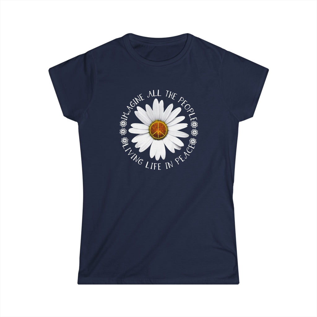 DAISY PEACE CUSTOM TEE - WOMEN'S FLORAL PEACE SIGN T-SHIRT T-Shirt