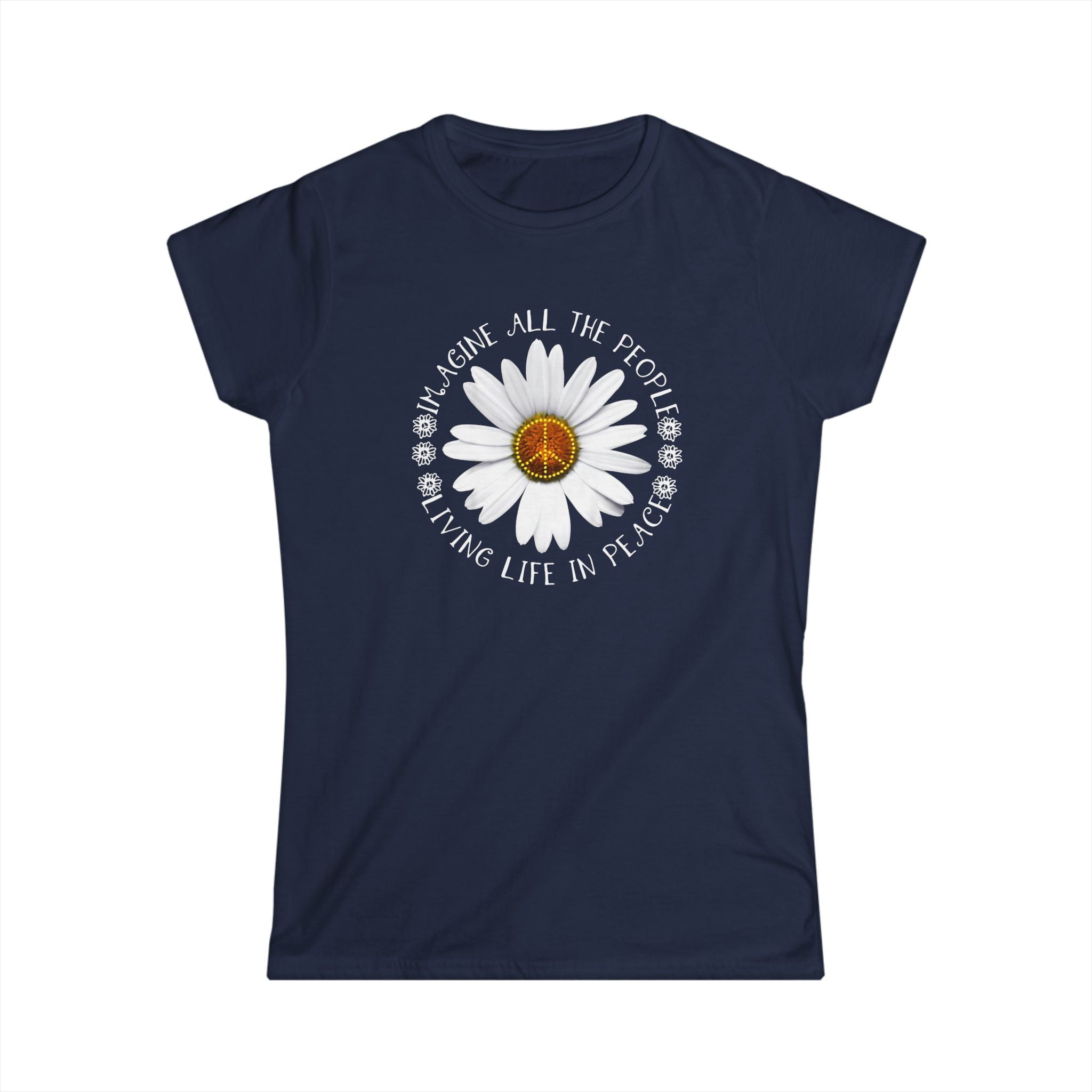 DAISY PEACE CUSTOM TEE - WOMEN'S FLORAL PEACE SIGN T-SHIRT T-Shirt