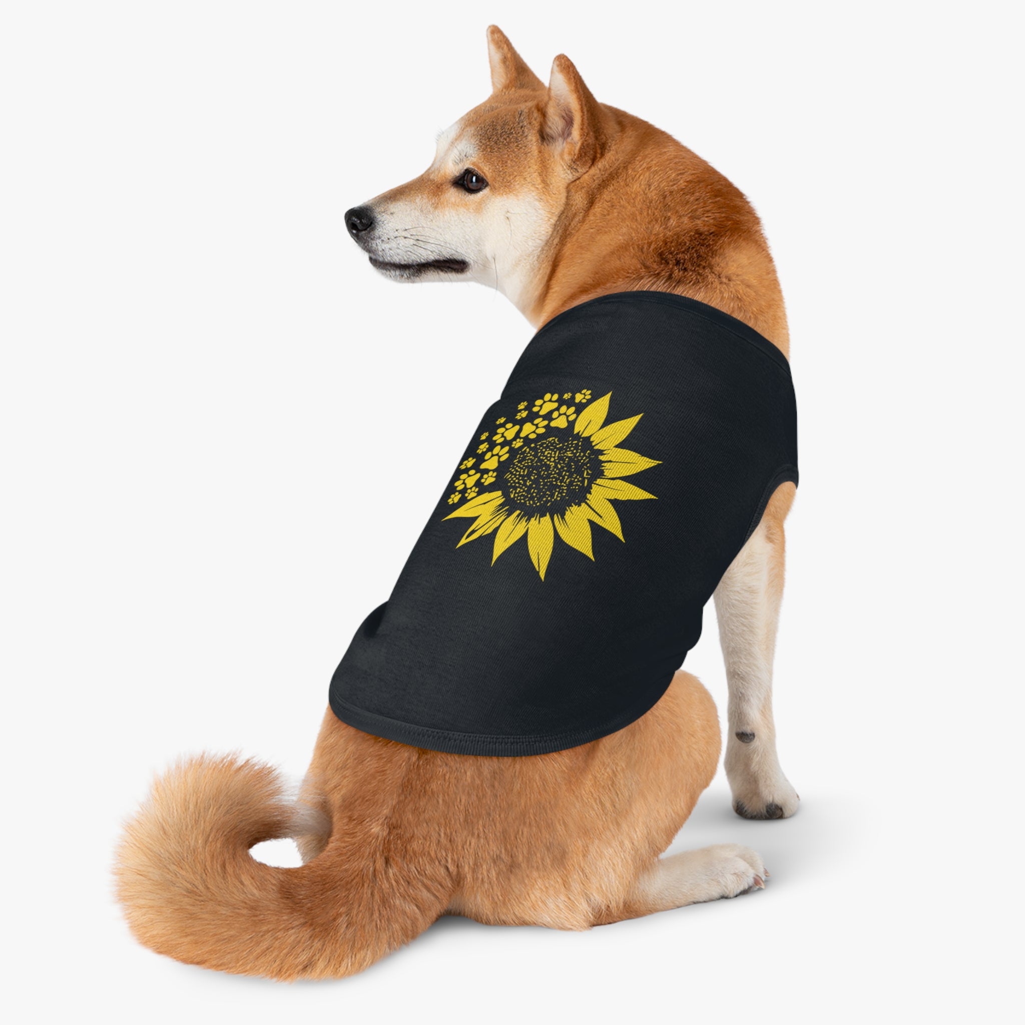 SUNFLOWER PAW PET TANK - YELLOW FLORAL DOG AND CAT SHIRT Pets
