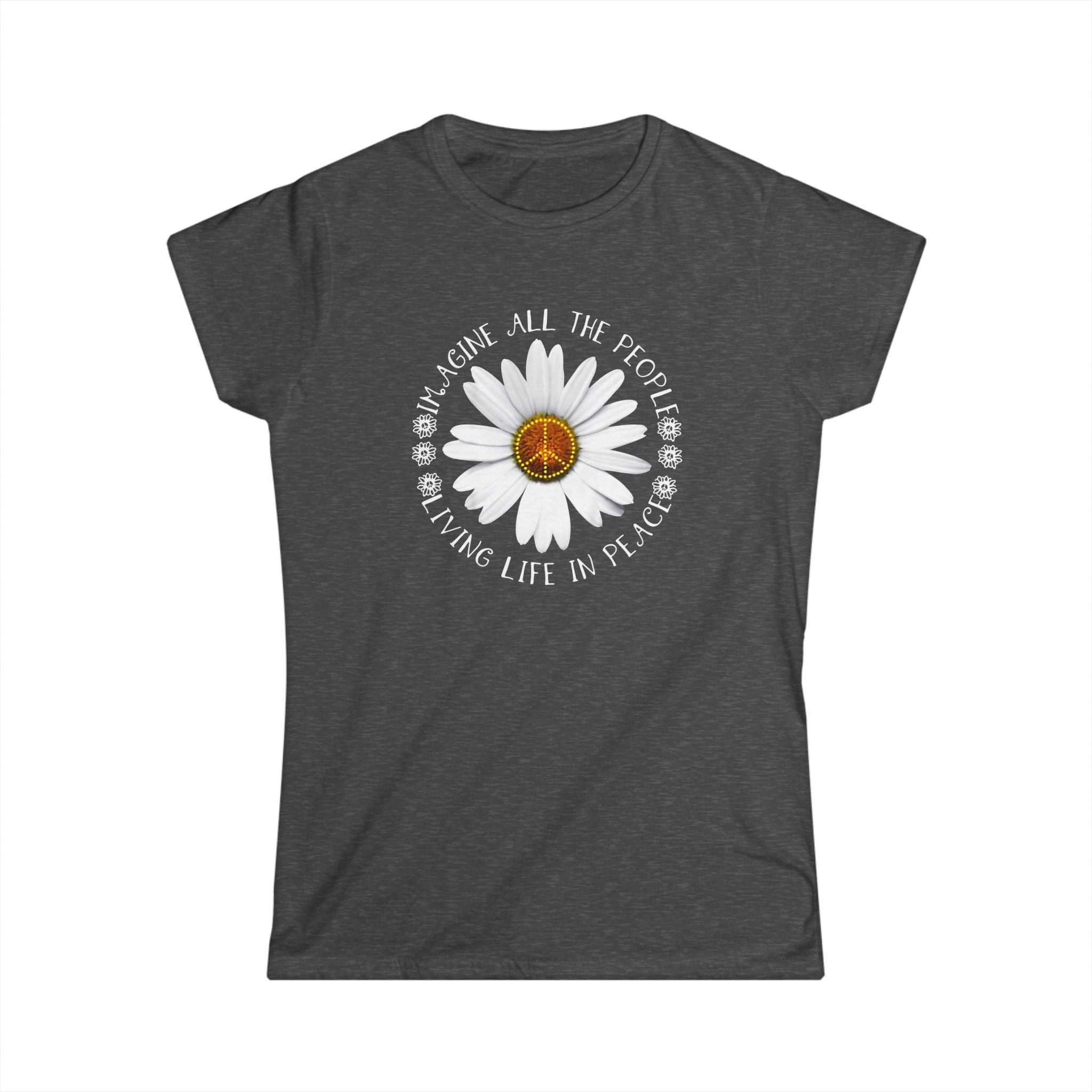 DAISY PEACE CUSTOM TEE - WOMEN'S FLORAL PEACE SIGN T-SHIRT T-Shirt