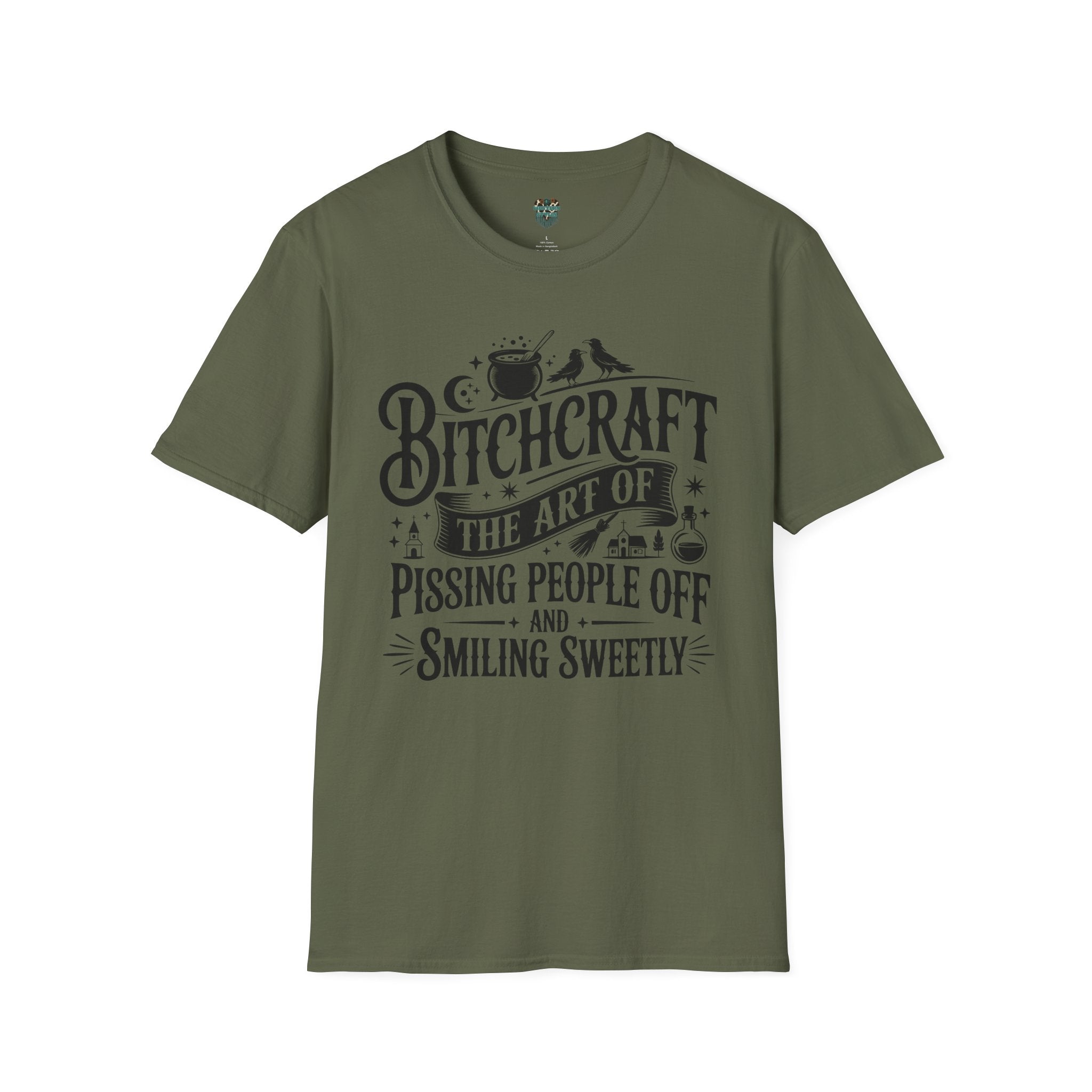 BITCHCRAFT TSHIRT - THE ART OF PISSING PEOPLE OFF AND SMILING SWEETLY GRAPHIC TEE T-Shirt