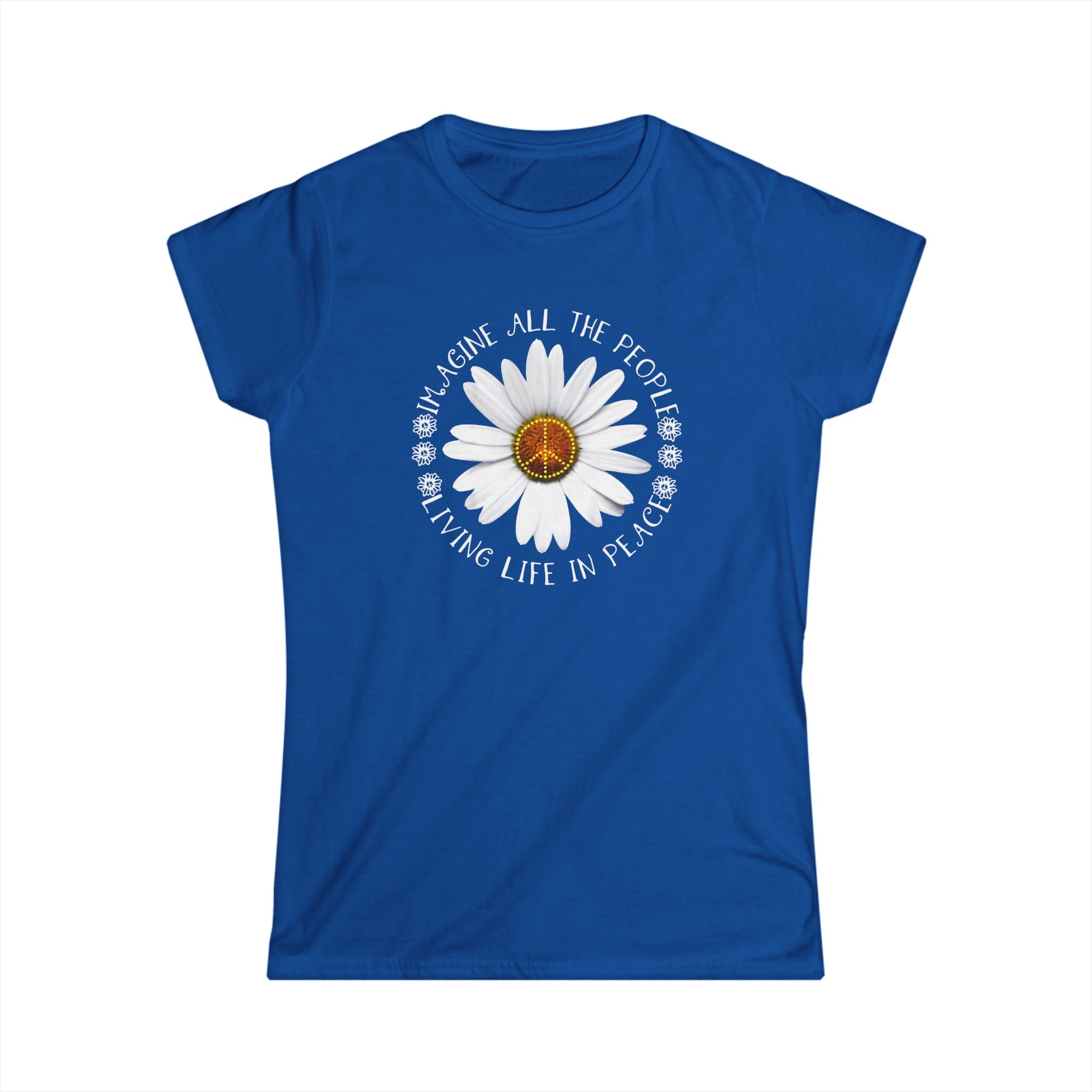 DAISY PEACE CUSTOM TEE - WOMEN'S FLORAL PEACE SIGN T-SHIRT T-Shirt
