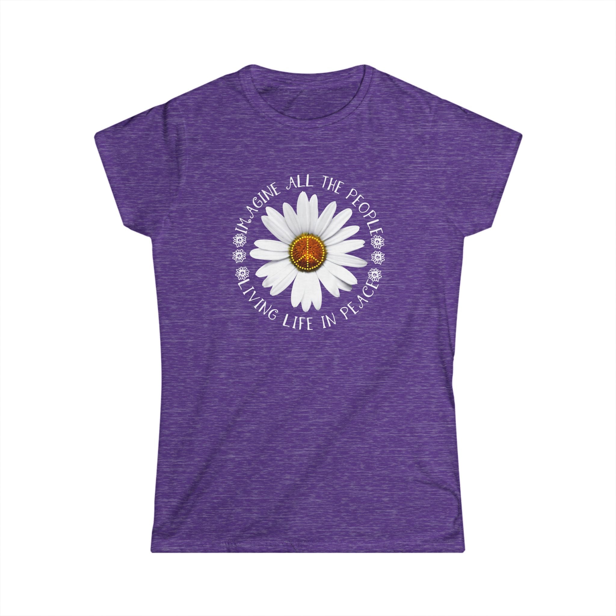 DAISY PEACE CUSTOM TEE - WOMEN'S FLORAL PEACE SIGN T-SHIRT T-Shirt