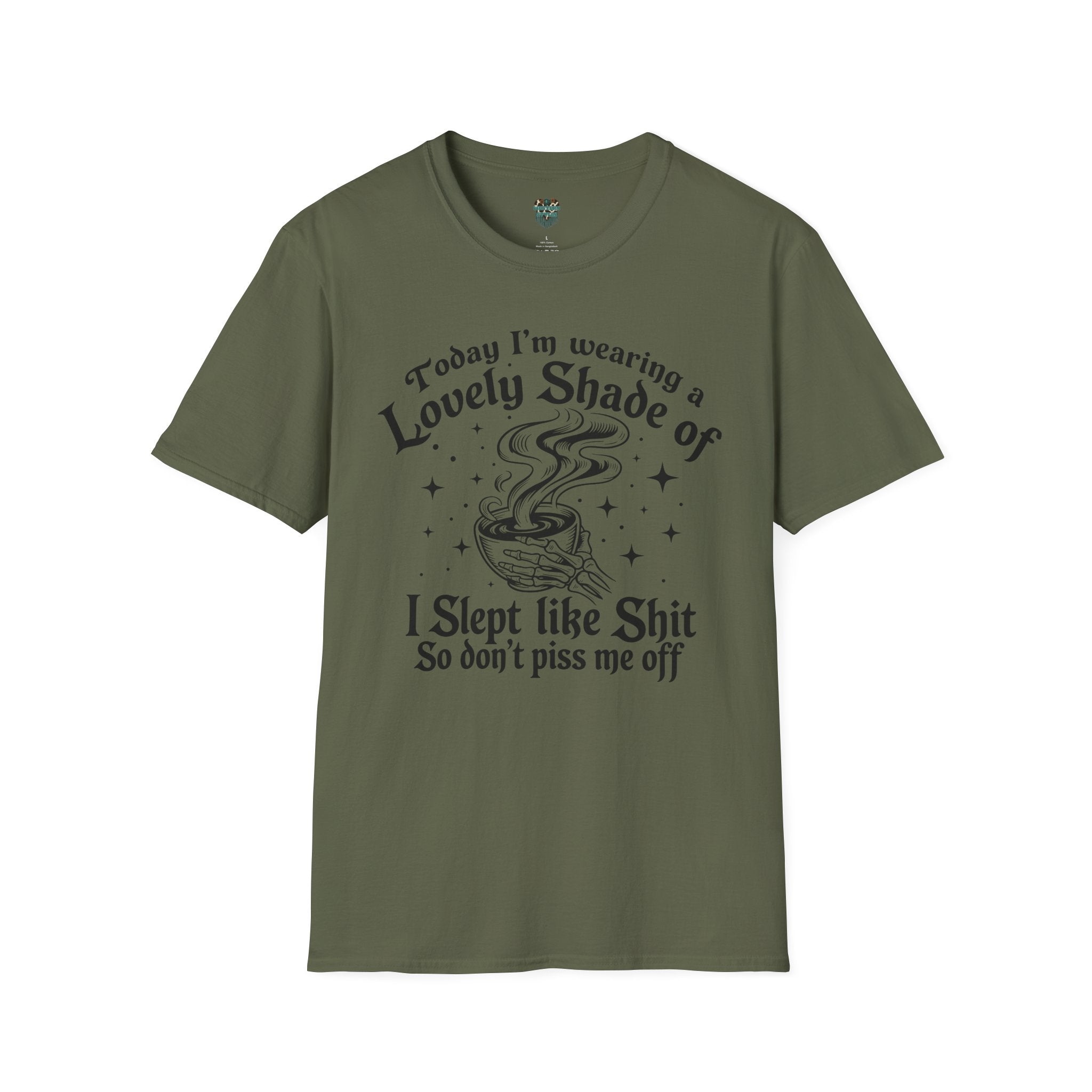 FUNNY COFFEE TSHIRT - "I SLEPT LIKE SHIT" RETRO WITCHY CUSTOM GRAPHIC TSHIRT T-Shirt
