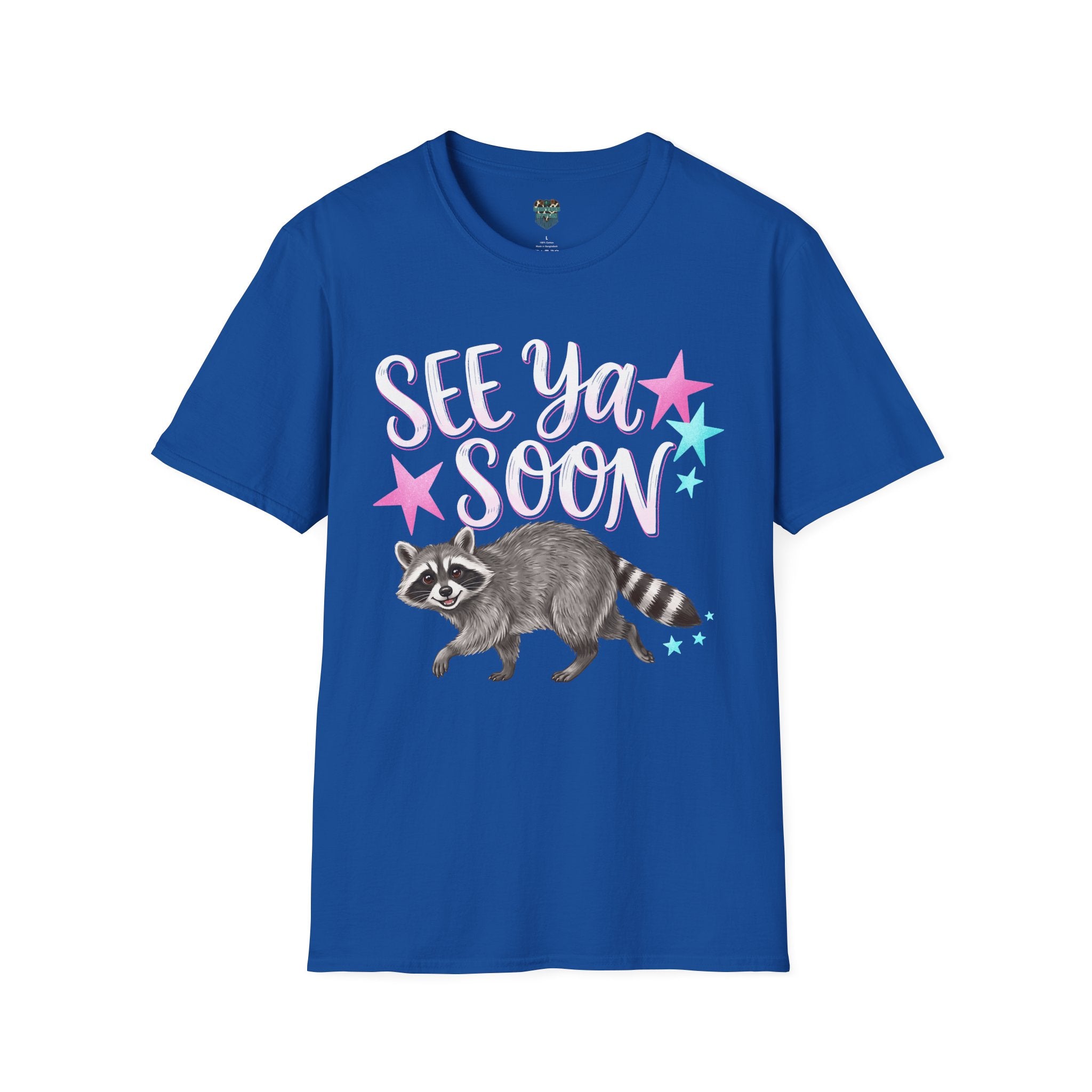 SEE YOU SOON, RACCOON TSHIRT - RETRO STARS GRAPHIC TEE (FRONT AND BACK) T-Shirt