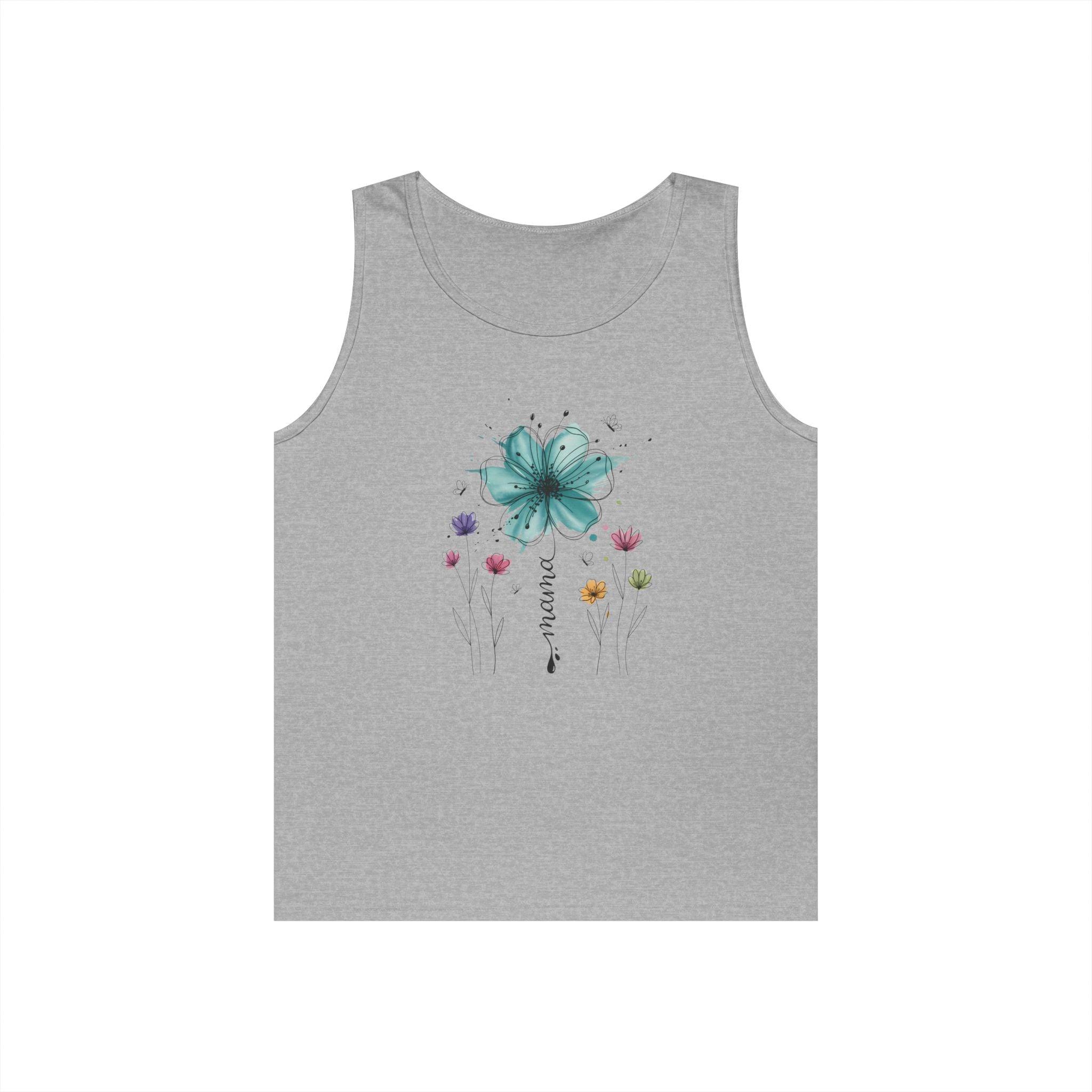 FLORAL DREAM TEAL LOTUS TANK Tank Top