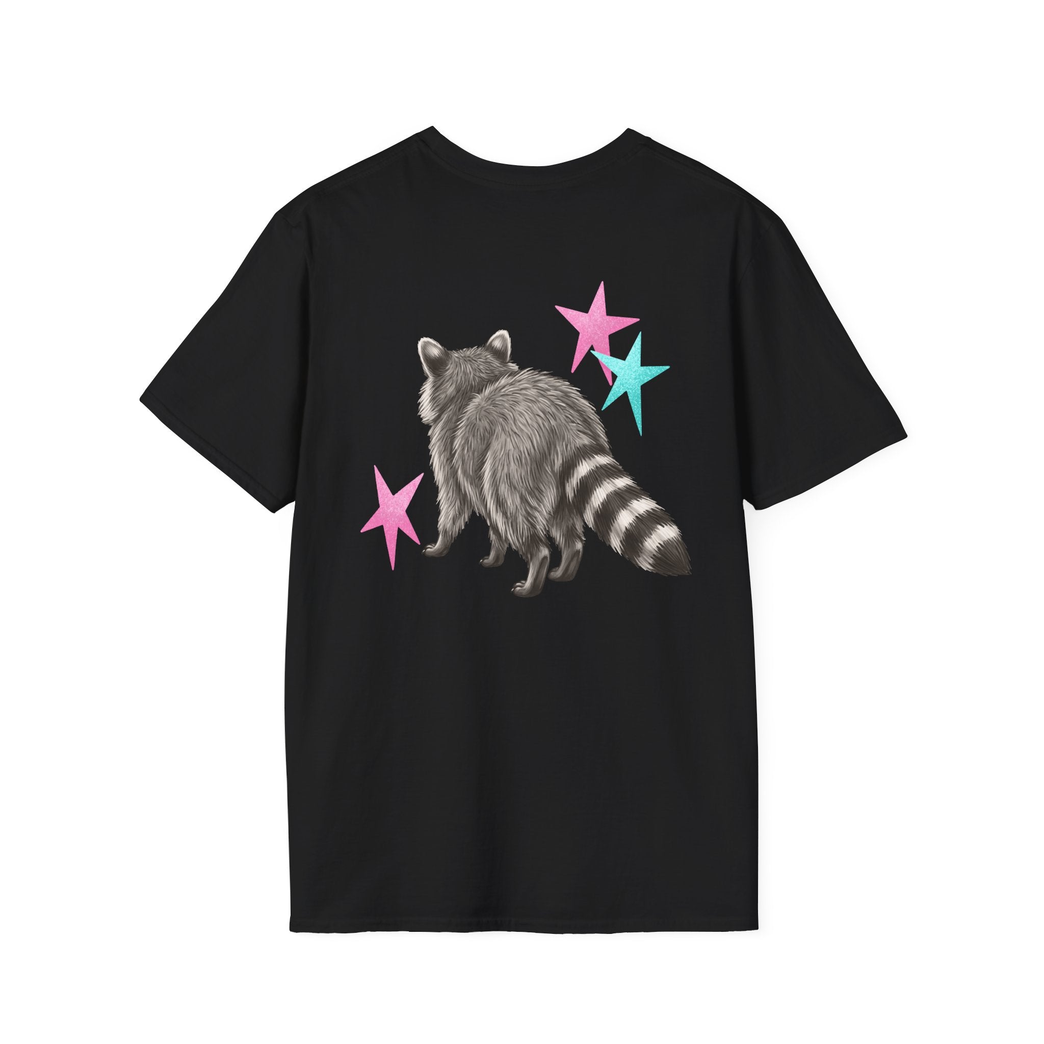 SEE YOU SOON, RACCOON TSHIRT - RETRO STARS GRAPHIC TEE (FRONT AND BACK) T-Shirt