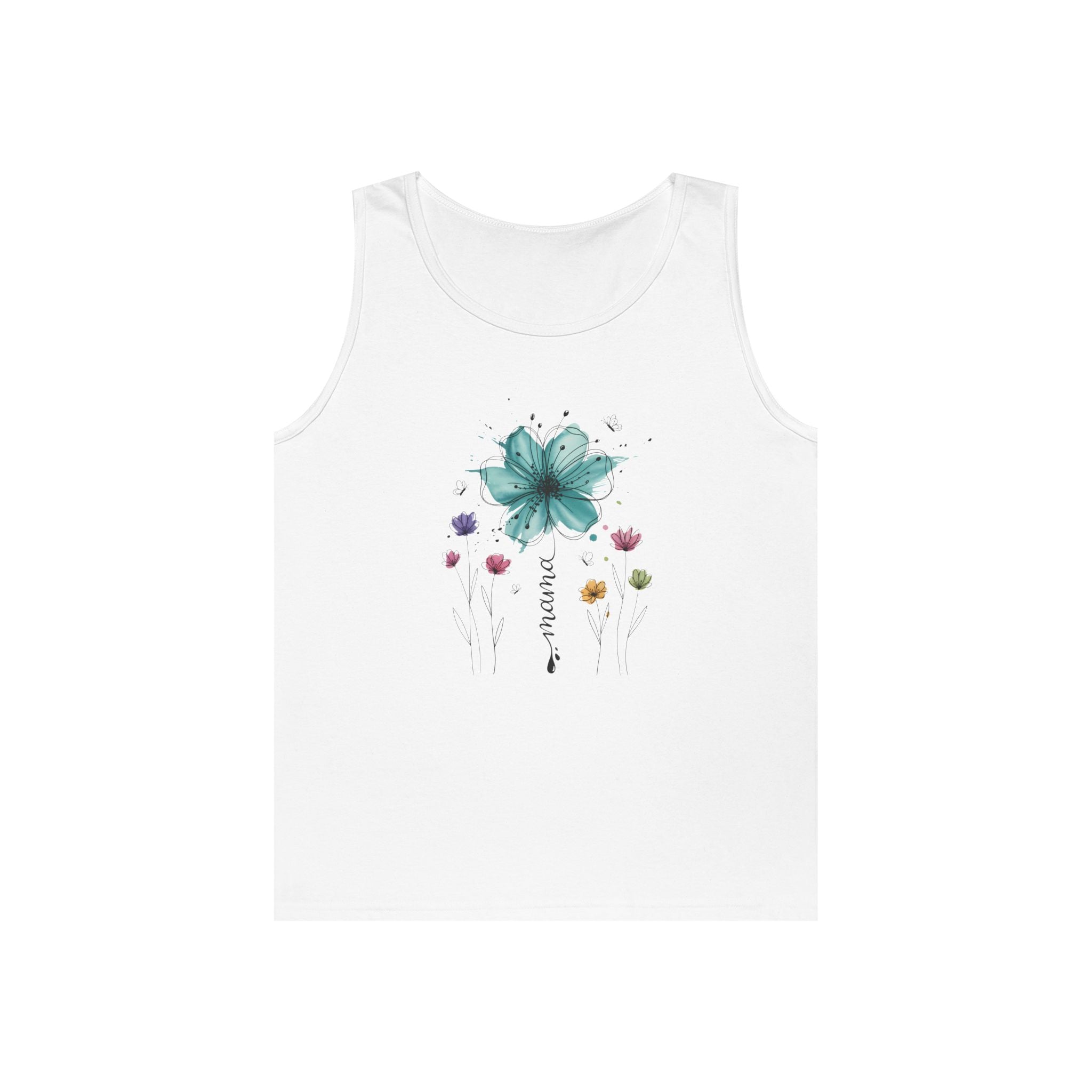 FLORAL DREAM TEAL LOTUS TANK Tank Top