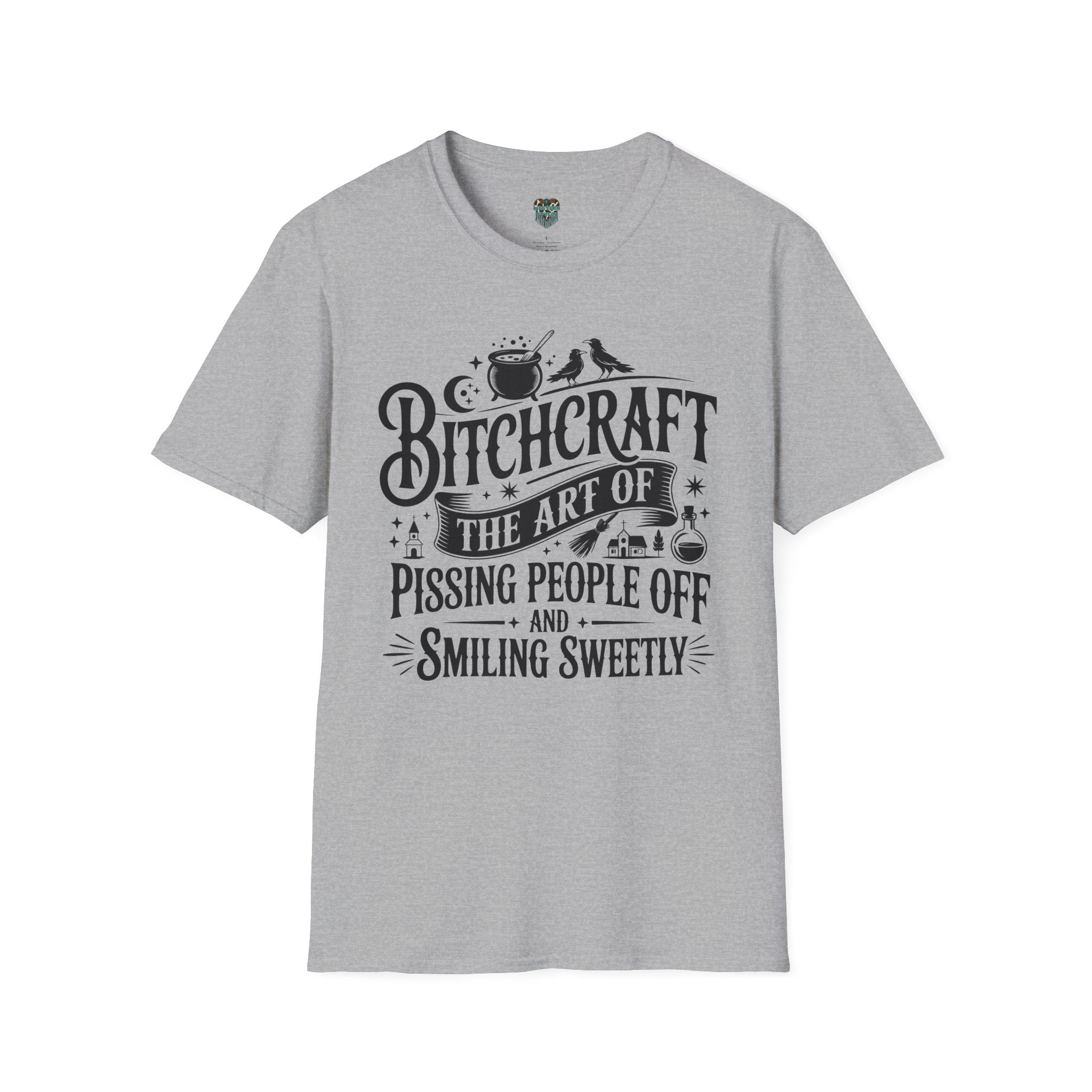 BITCHCRAFT TSHIRT - THE ART OF PISSING PEOPLE OFF AND SMILING SWEETLY GRAPHIC TEE T-Shirt