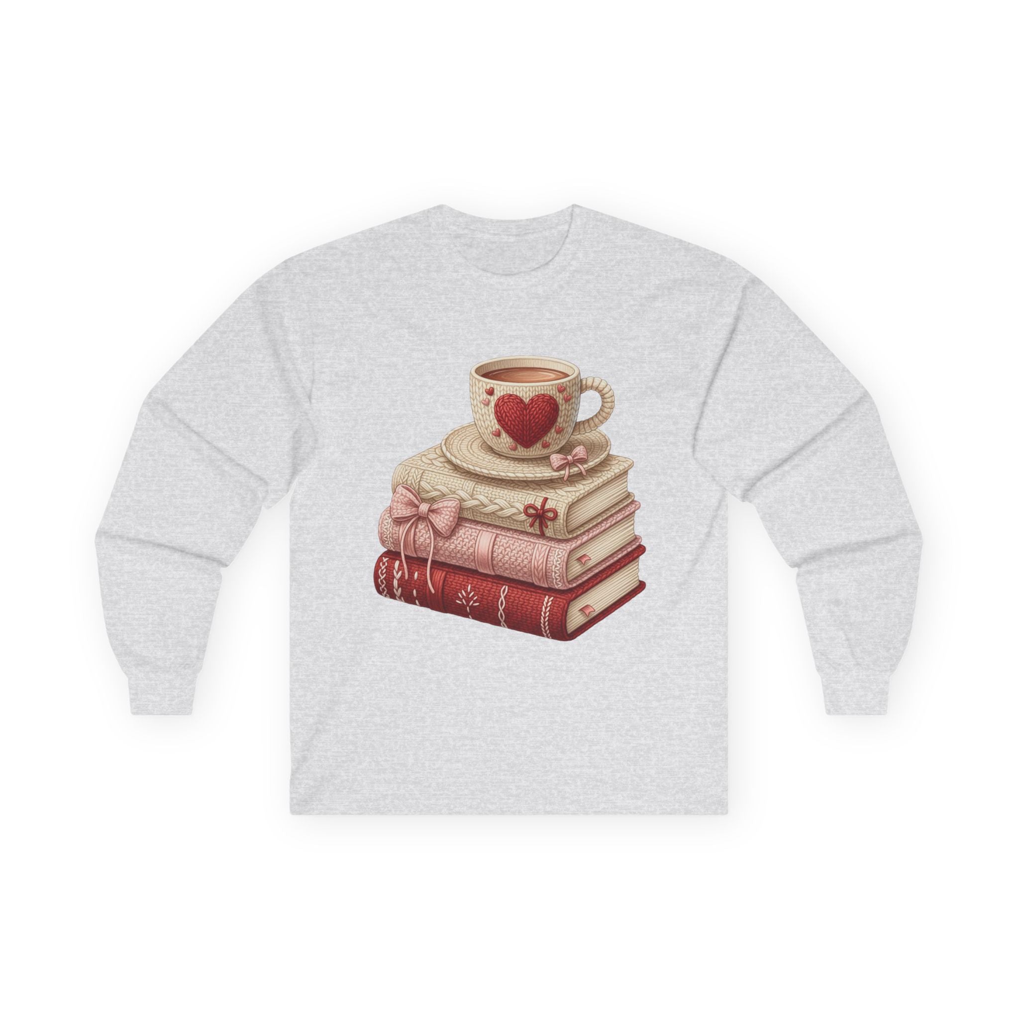 COZY BOOKS AND COFFEE LONG SLEEVE CUSTOM TEE Long-sleeve