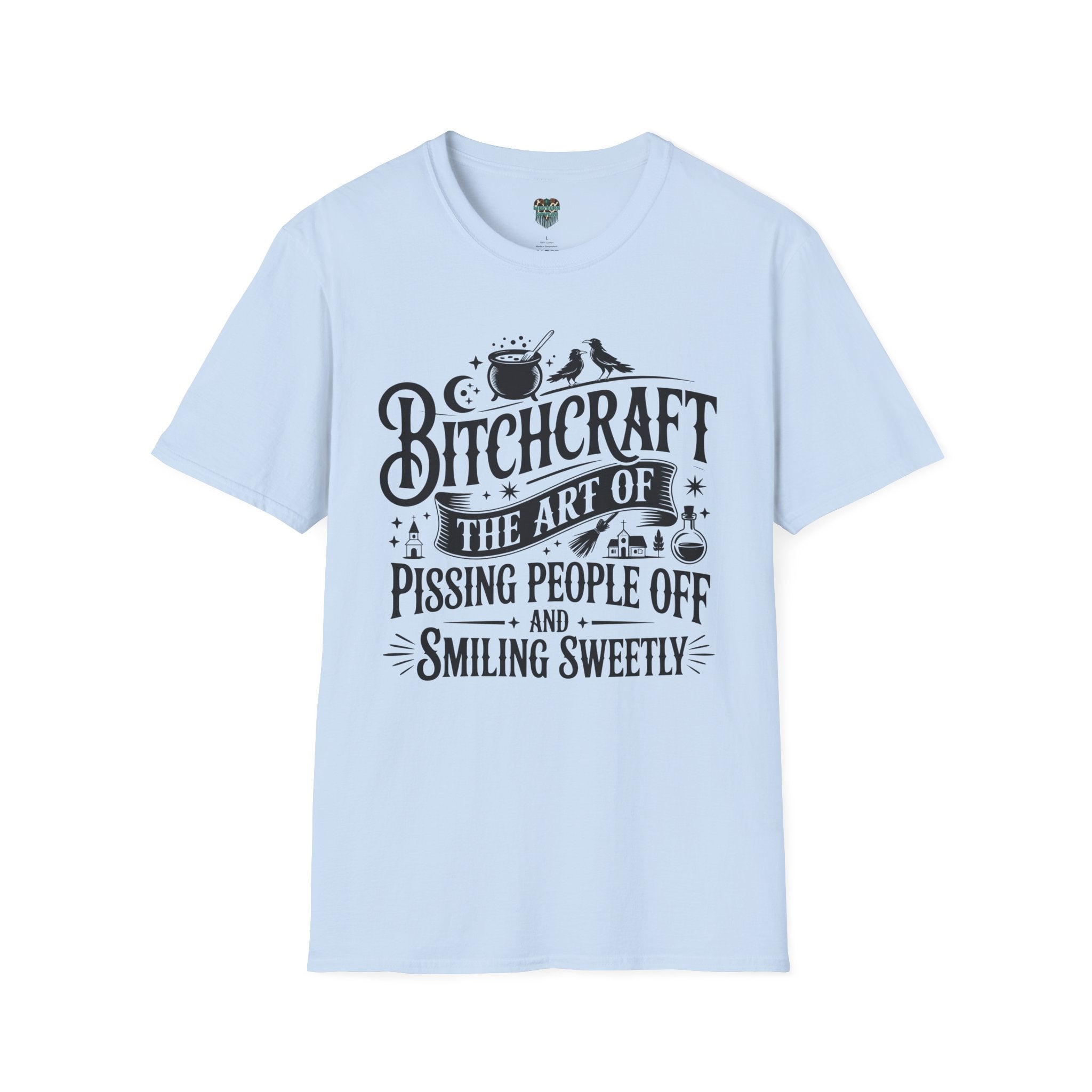 BITCHCRAFT TSHIRT - THE ART OF PISSING PEOPLE OFF AND SMILING SWEETLY GRAPHIC TEE T-Shirt