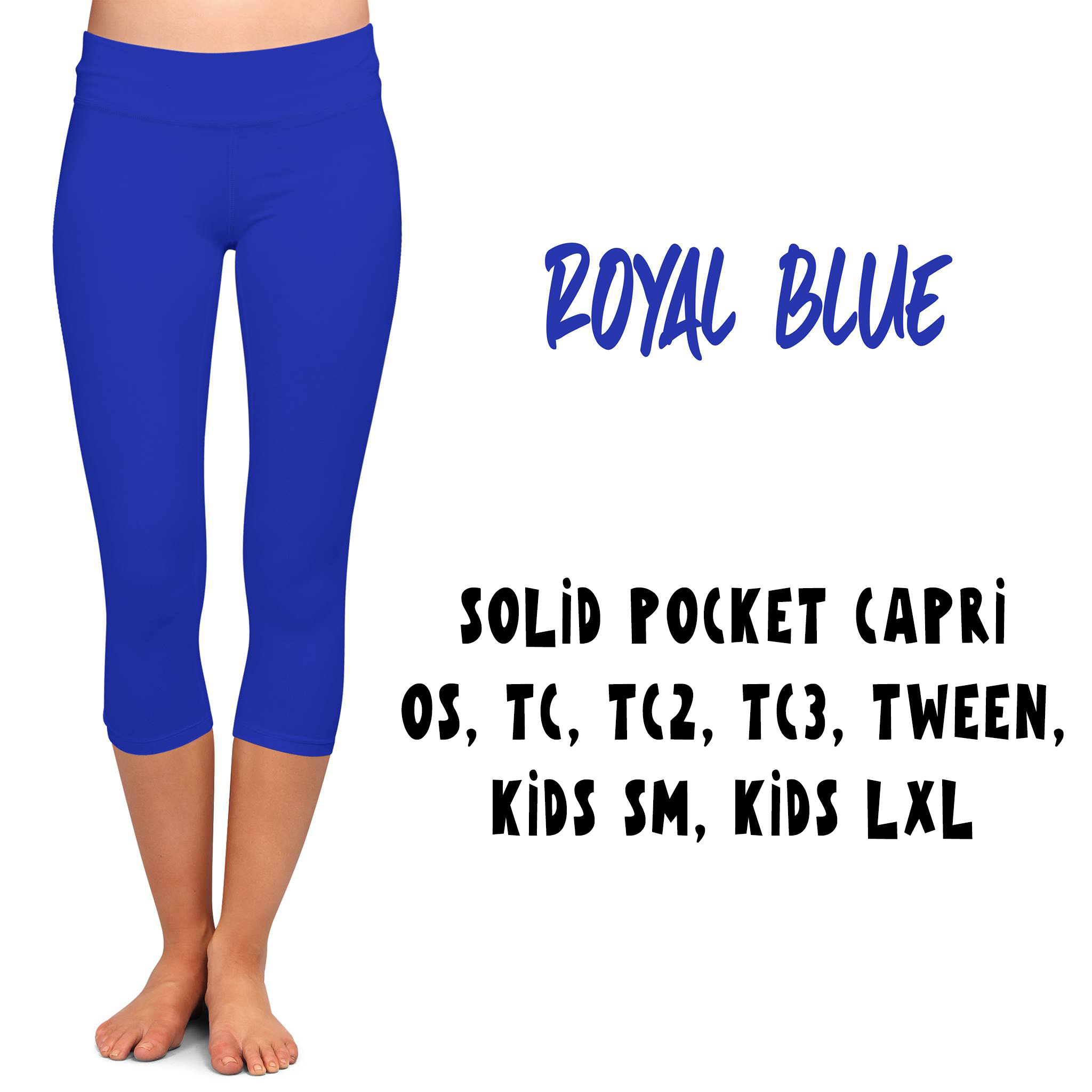 ROYAL BLUE- POCKET CAPRI- 2 OPTIONS capri