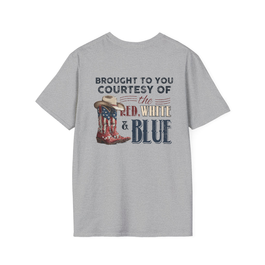 CUSTOM TSHIRT - "WE'LL PUT A BOOT IN YOUR ASS" AMERICAN FLAG COWBOY BOOTS PATRIOTIC TEE - FRONT AND BACK DESIGN T-Shirt