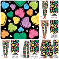 Colorful Convo Hearts leggings and capris with pockets