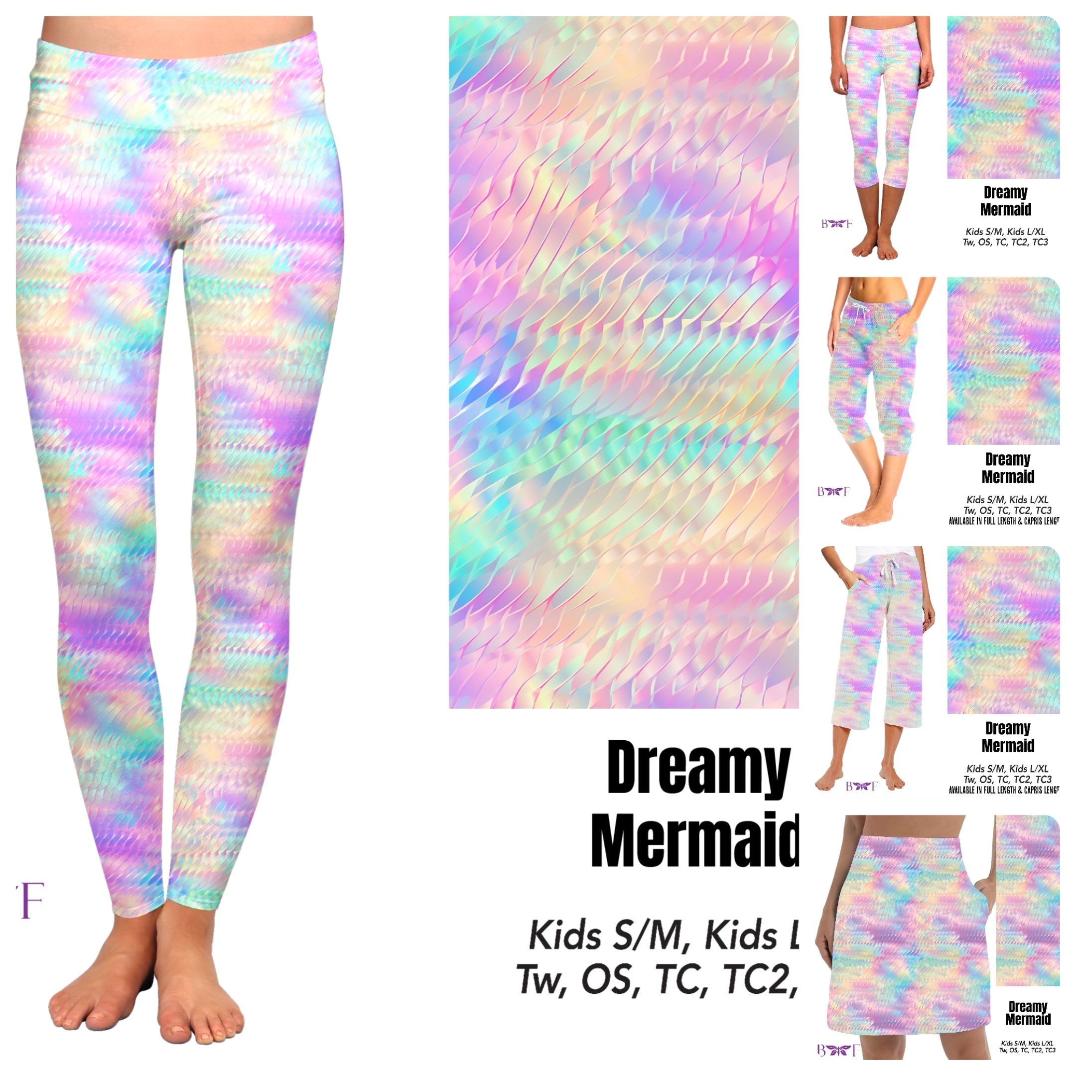 Dreamy Mermaid capris and skorts with pockets