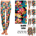 Graffiti Lotus capris and biker shorts with pockets