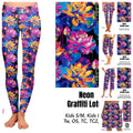 Neon Graffiti Lotus skorts with pockets
