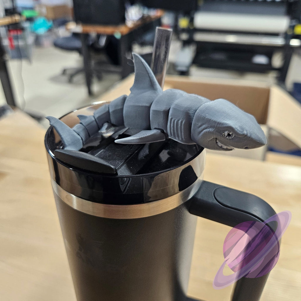 GREAT REEF SHARK-3D PRINTED STRAW BUDDY straw buddy