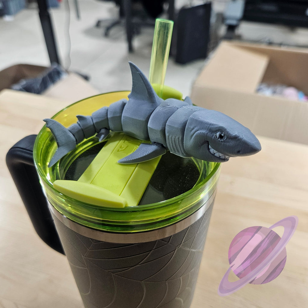 GREAT REEF SHARK-3D PRINTED STRAW BUDDY straw buddy