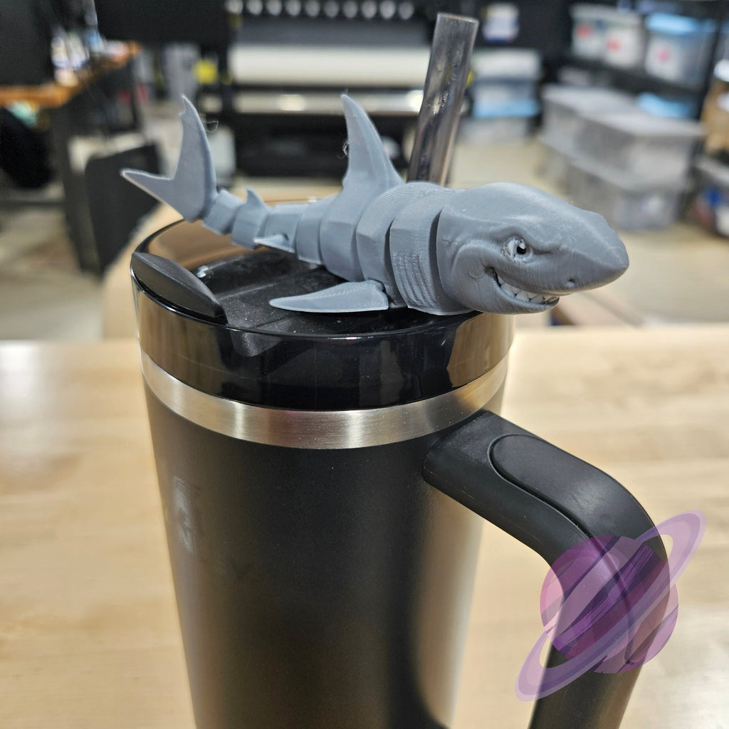GREAT REEF SHARK-3D PRINTED STRAW BUDDY straw buddy