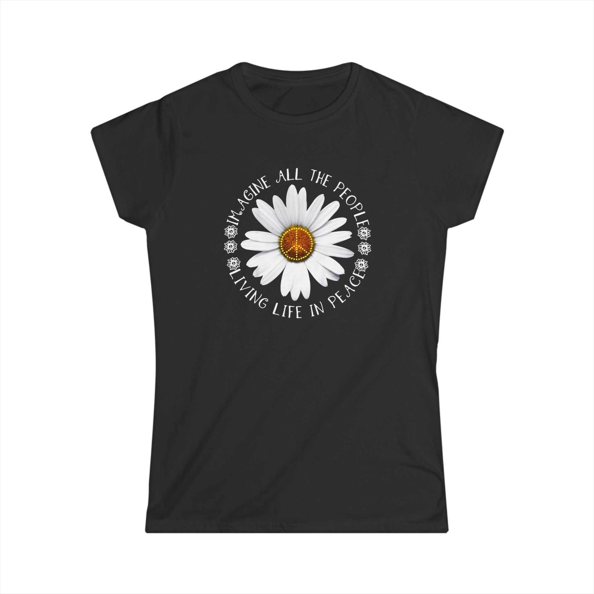 DAISY PEACE CUSTOM TEE - WOMEN'S FLORAL PEACE SIGN T-SHIRT T-Shirt