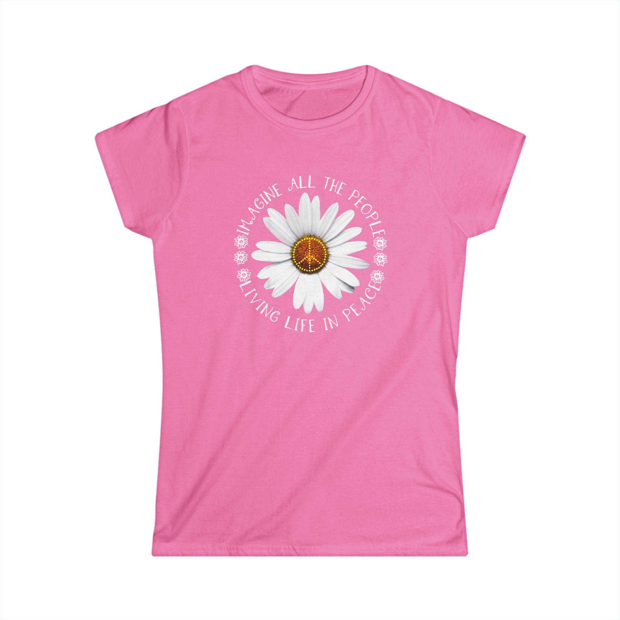 DAISY PEACE CUSTOM TEE - WOMEN'S FLORAL PEACE SIGN T-SHIRT T-Shirt