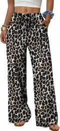 Leopard print wide-leg pants worn by a person on a white background