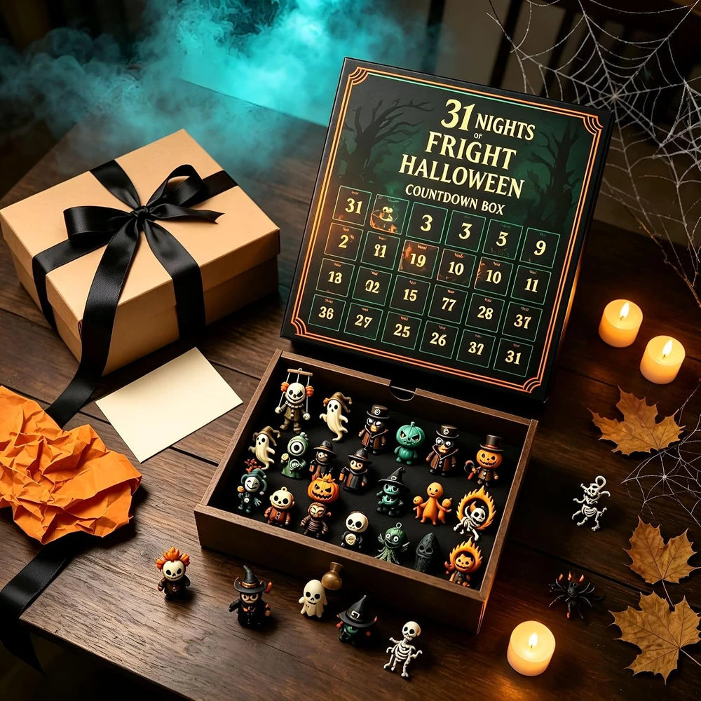 Countdown to Halloween night with this thrilling 31-day advent calendar packed with daily horror figurine surprises. Each day brings a new collectible to build anticipation for October 31st. Perfect for fans of all things spooky—from classic monsters to modern frights. An unforgettable gift for Halloween enthusiasts who crave year-round seasonal spirit and creative countdown fun.