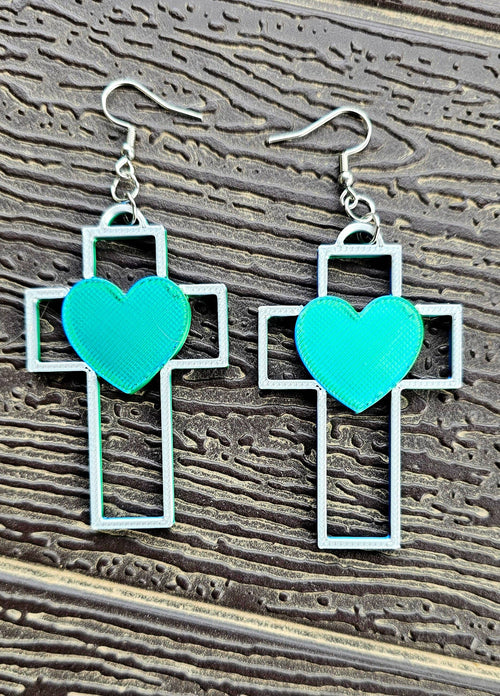 3D PRINTED CHRISTIAN CROSS EARRINGS - MADE IN USA! Earrings