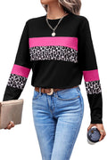 Rose & Leopard Crew Neck Top
