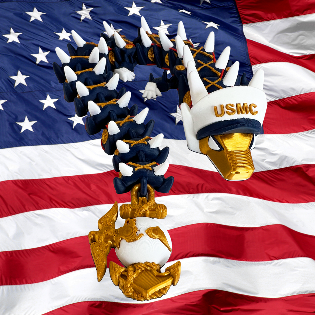 USMC helmet and emblem on an American flag