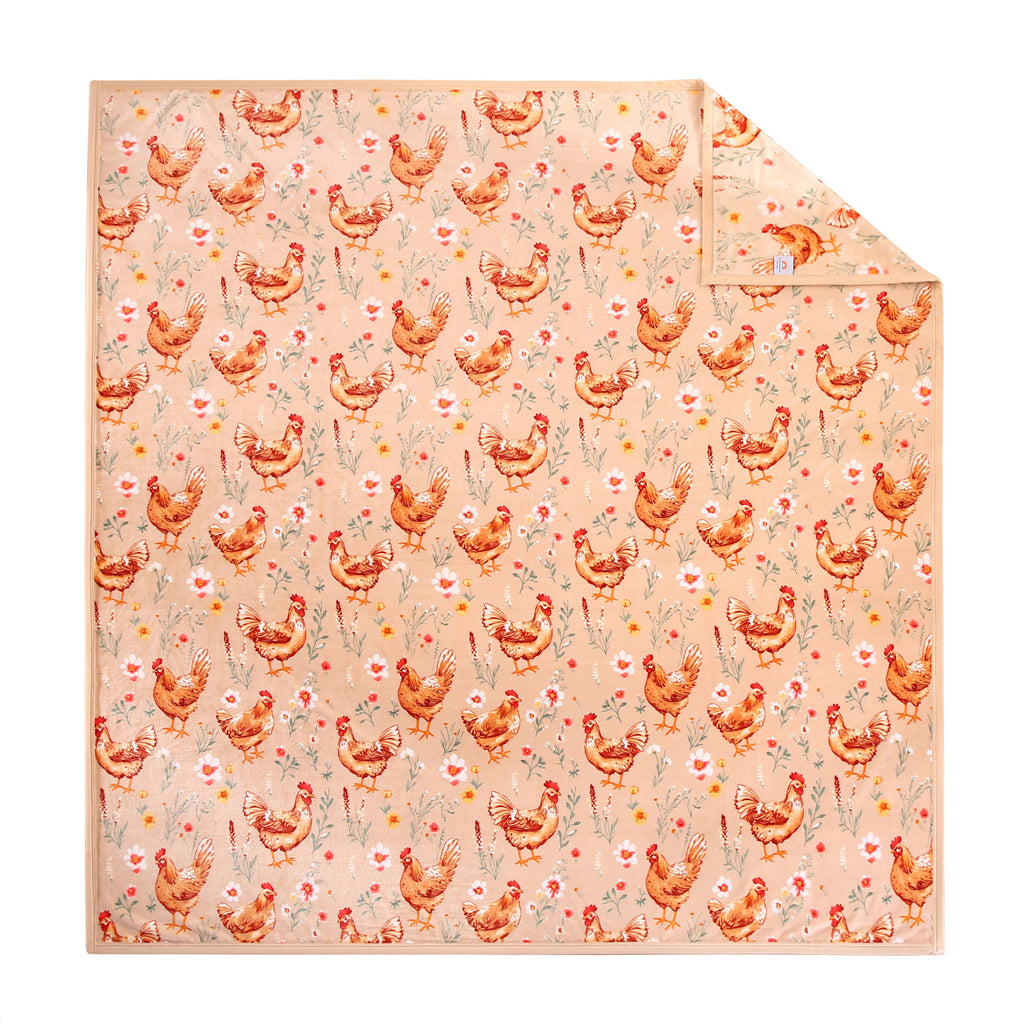 CHICKENS WESTERN FARMHOUSE KING SIZE BLANKET | SUPER PLUSH COUNTRY LIFE BLANKET Blanket