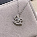 MOISSANITE .925 STERLING SILVER ROCKING HORSE NECKLACE Necklace