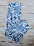 Paisley Blue # 1 capris with pockets