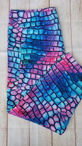 Iridescent Alligator Skin capris with pockets