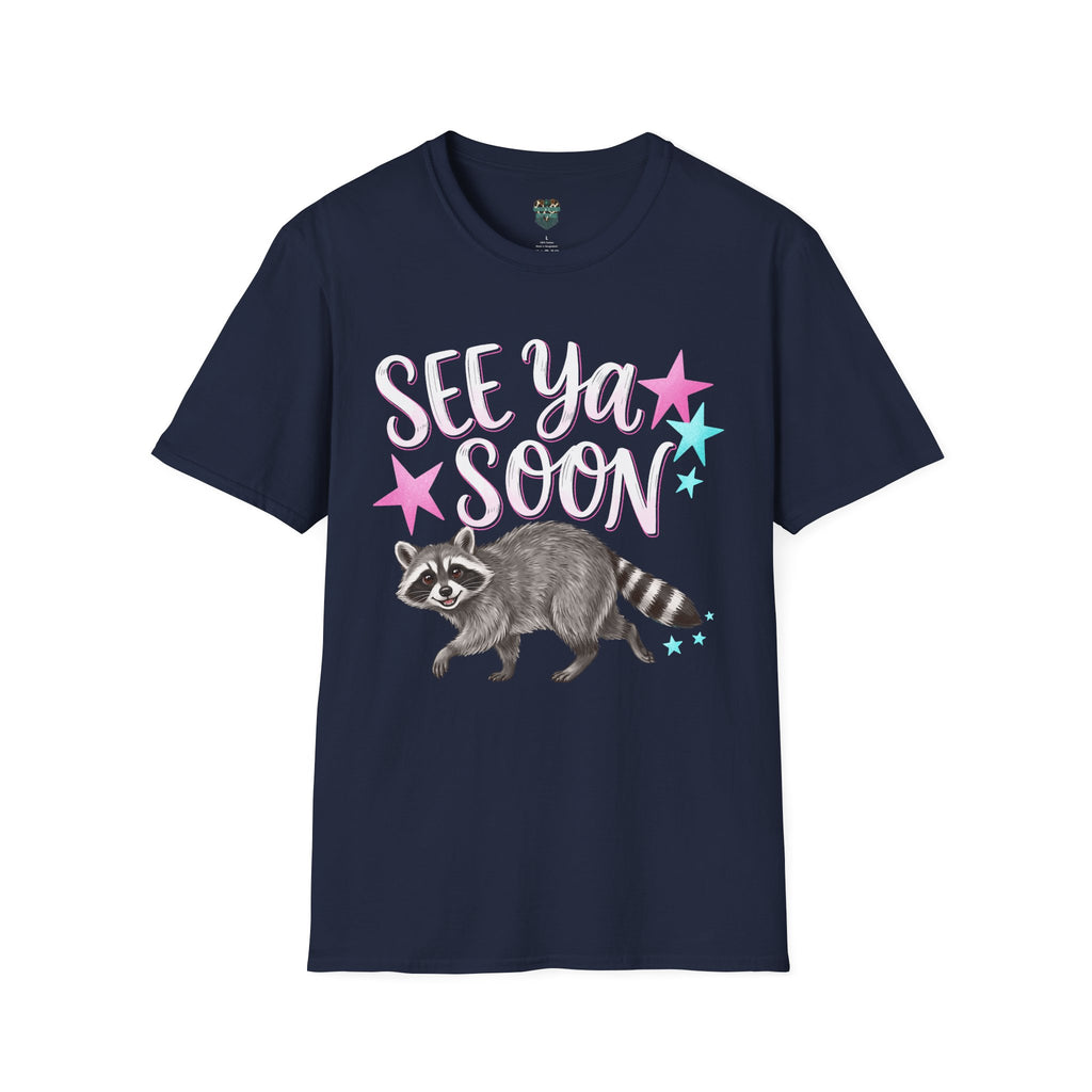 SEE YOU SOON, RACCOON TSHIRT - RETRO STARS GRAPHIC TEE (FRONT AND BACK) T-Shirt
