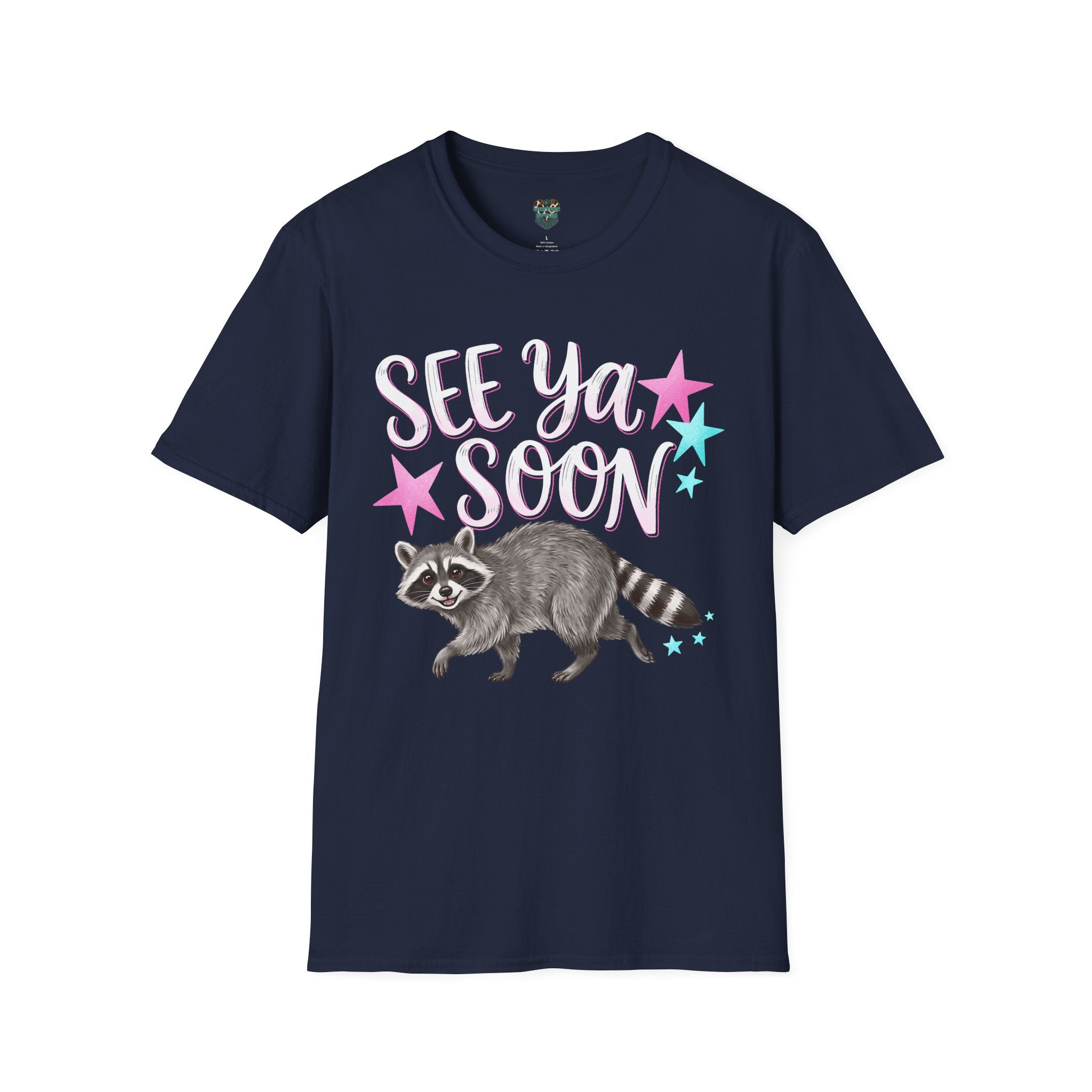 SEE YOU SOON, RACCOON TSHIRT - RETRO STARS GRAPHIC TEE (FRONT AND BACK) T-Shirt