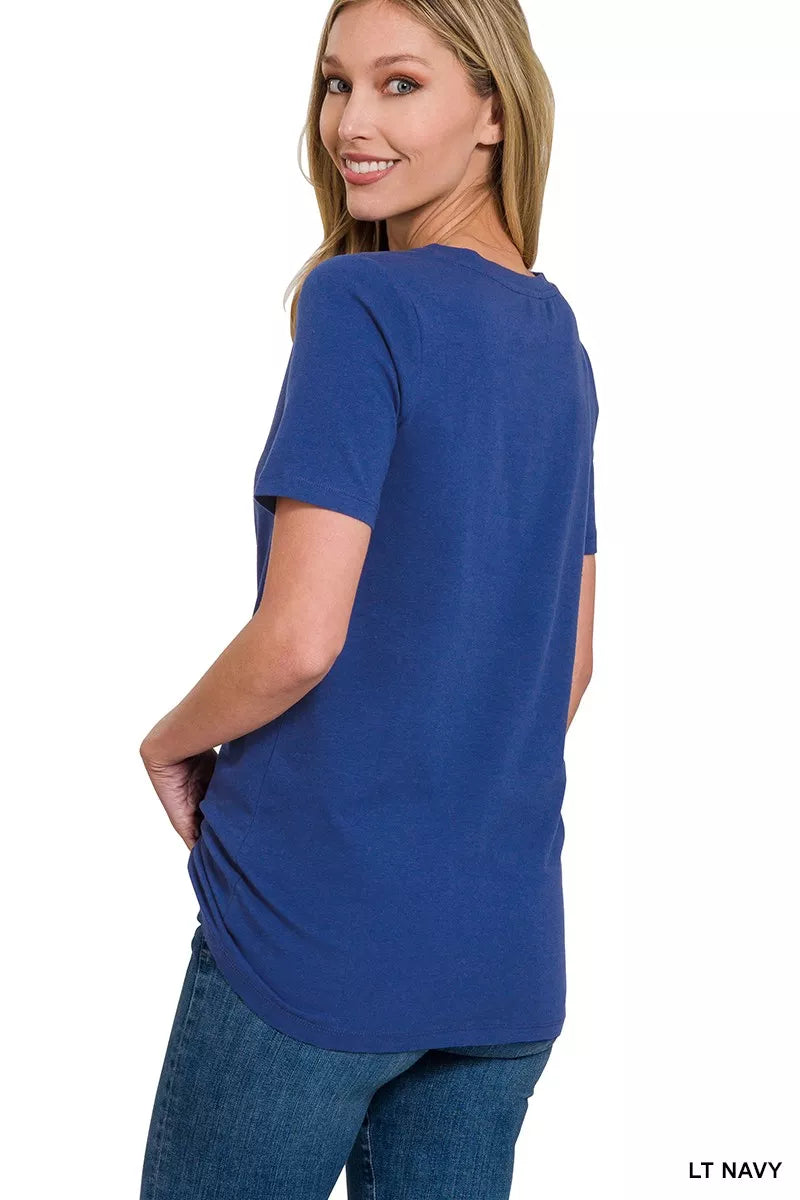 ZENANA V-NECK SHORT SLEEVE T-SHIRT Tops