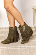 Legend Women's Tassel Wedge Heel Ankle Booties shoes