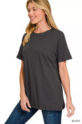 ZENANA COTTON BOYFRIEND ROUND NECK TEE T-Shirt